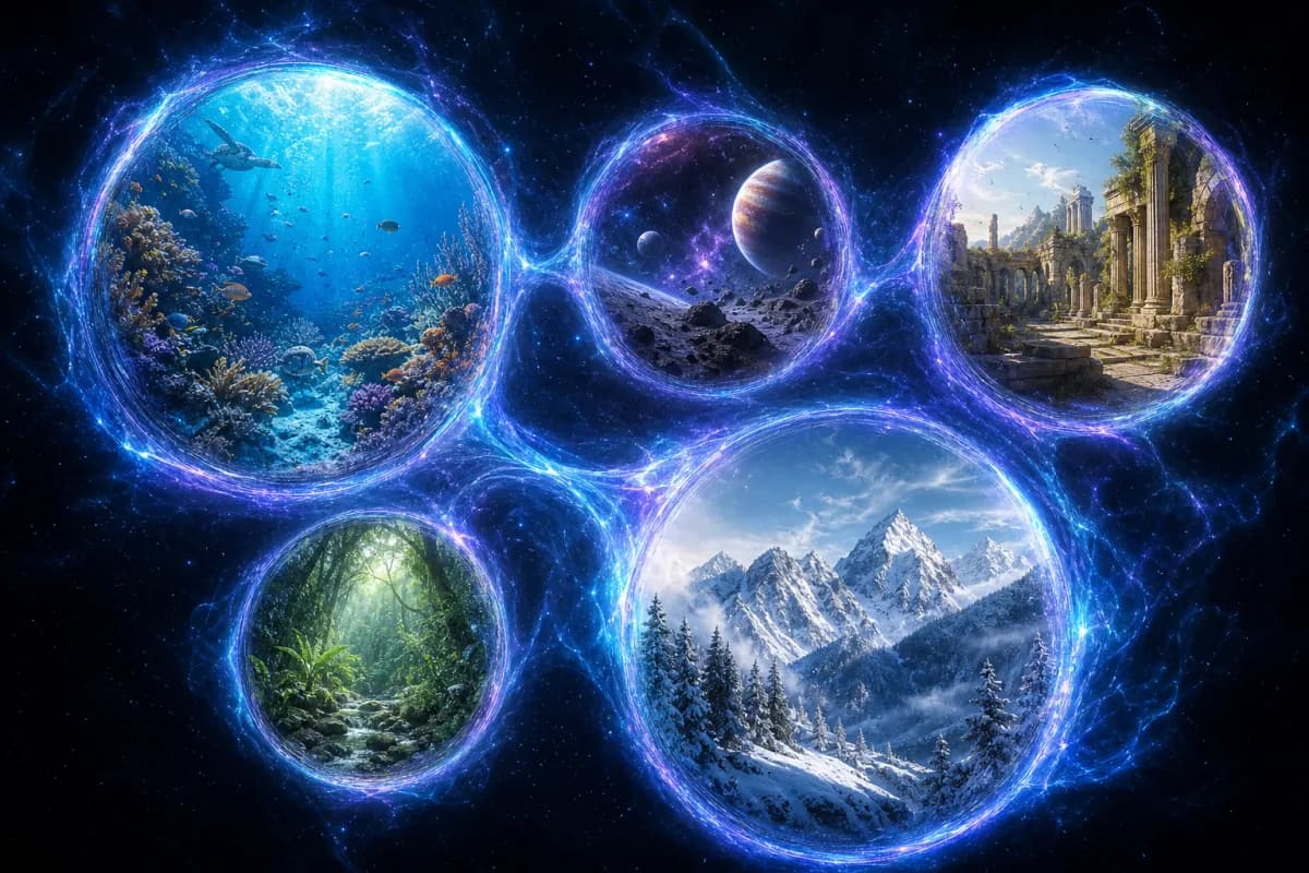 A collage of immersive virtual field trip destinations